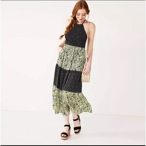 Speechless Floral Tiered Sleeveless Maxi Dress Pockets Small New W/Tags